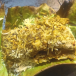 recipe for curry leaves and tamarind rice grilled in banana leaves by khushboo jain tibrewala