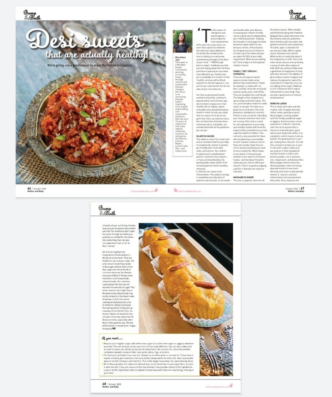 Desi Sweets - Article in Mother & Baby India, October 2020