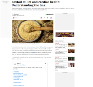 Foxtail millet and cardiac health: Understanding the link- Indian Express