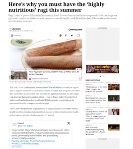 Here’s why you must have the ‘highly nutritious’ ragi this summer- Indian Express