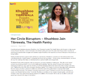 Her Circle Bizruptors – Khushboo Jain Tibrewala, The Health Pantry- Her Circle