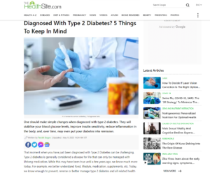 Diagnosed With Type 2 Diabetes? 5 Things To Keep In Mind- The Health Site